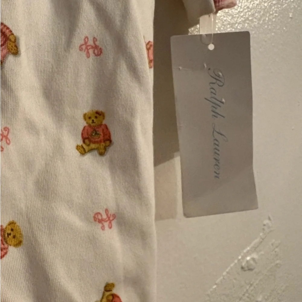 Ralph Lauren White and Pink Floral Kids Footie - Picture 3 of 4